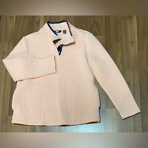 Lands' End Women's Insulated Quilted Pullover‎ Jacket Size Small 6-8 Peach Pink